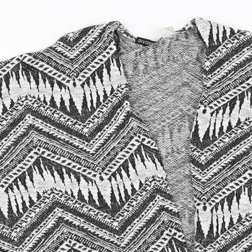 Divided Womens Black Geometric  Wrap Jumper Size M