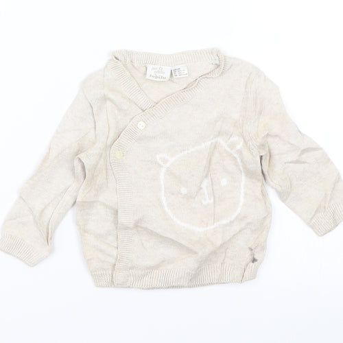 Lupilu Baby Beige   Cardigan Jumper Size 3-6 Months  - Bear