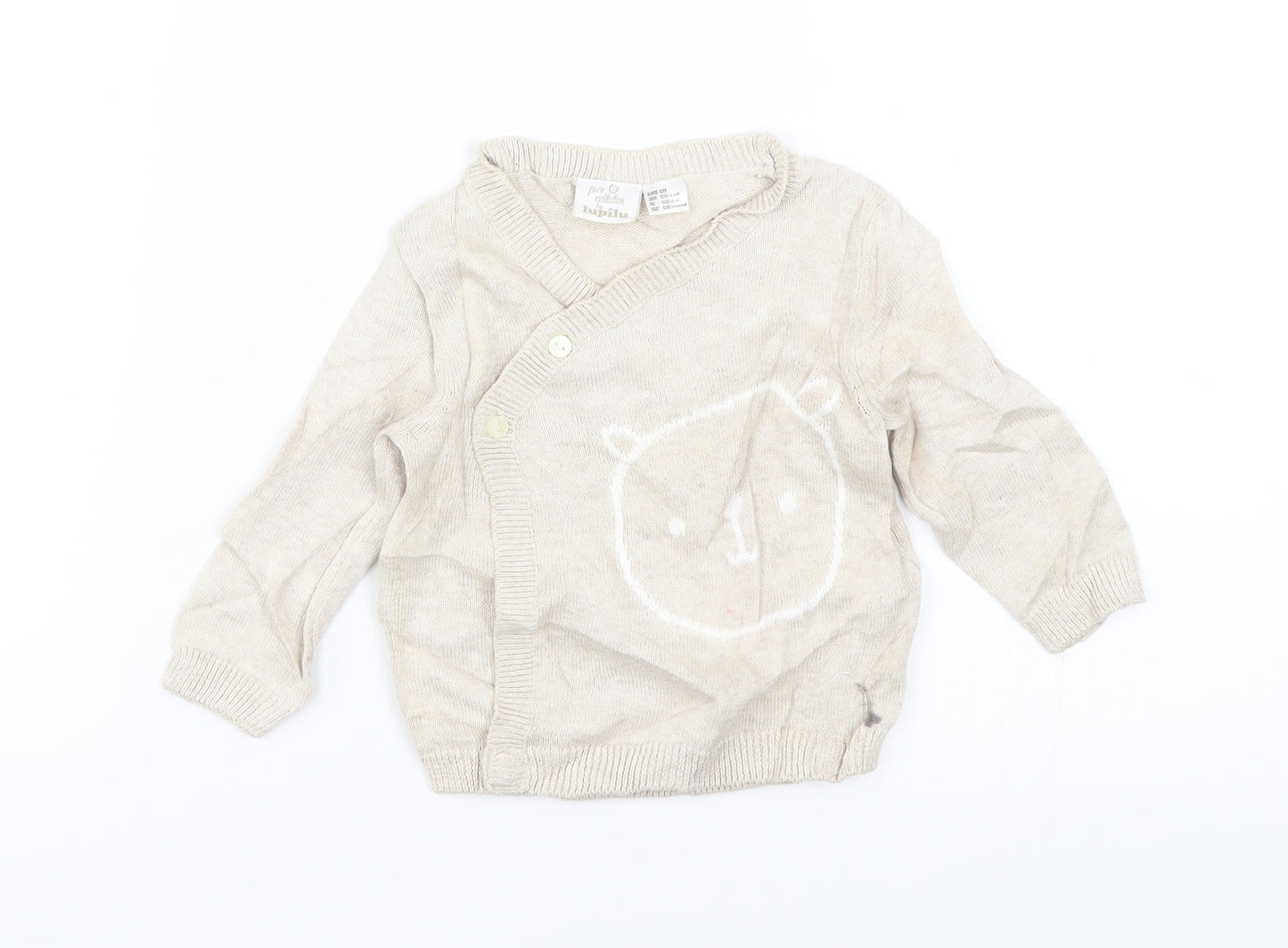 Lupilu Baby Beige   Cardigan Jumper Size 3-6 Months  - Bear