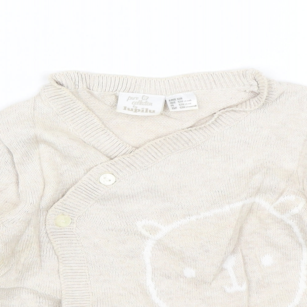 Lupilu Baby Beige   Cardigan Jumper Size 3-6 Months  - Bear