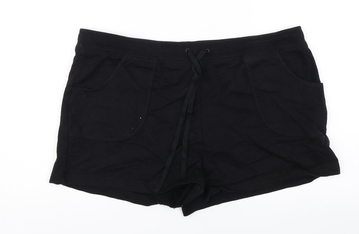 Papaya Womens Black   Sweat Shorts Size 20