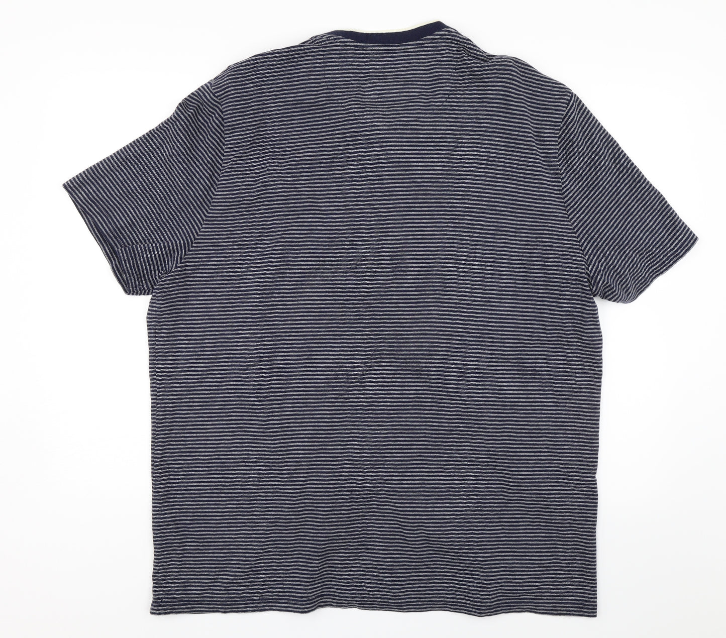 F&F Mens Blue Striped   T-Shirt Size 2XL