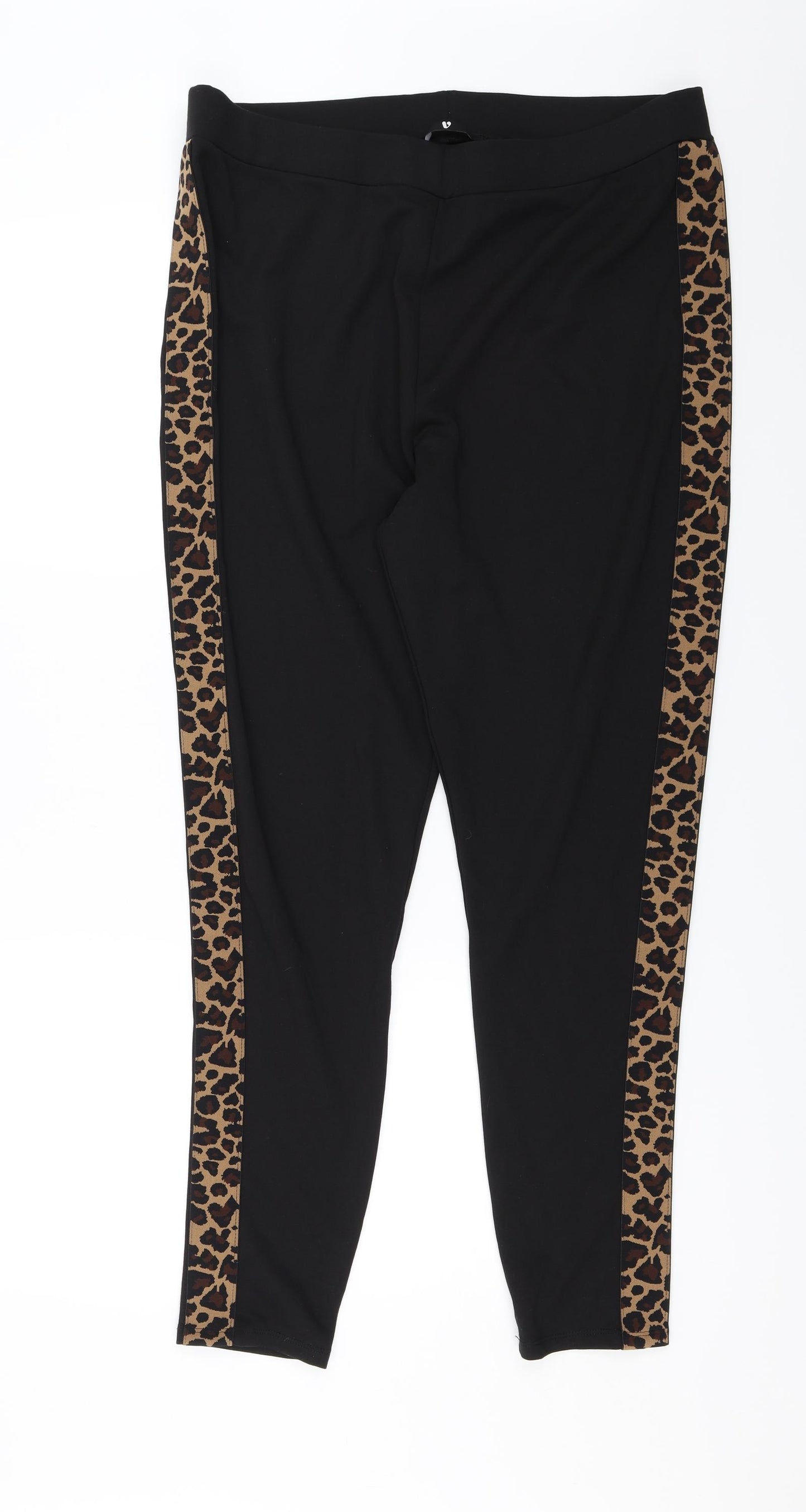 V by Very Womens Beige Animal Print  Trousers  Size 18 L28 in