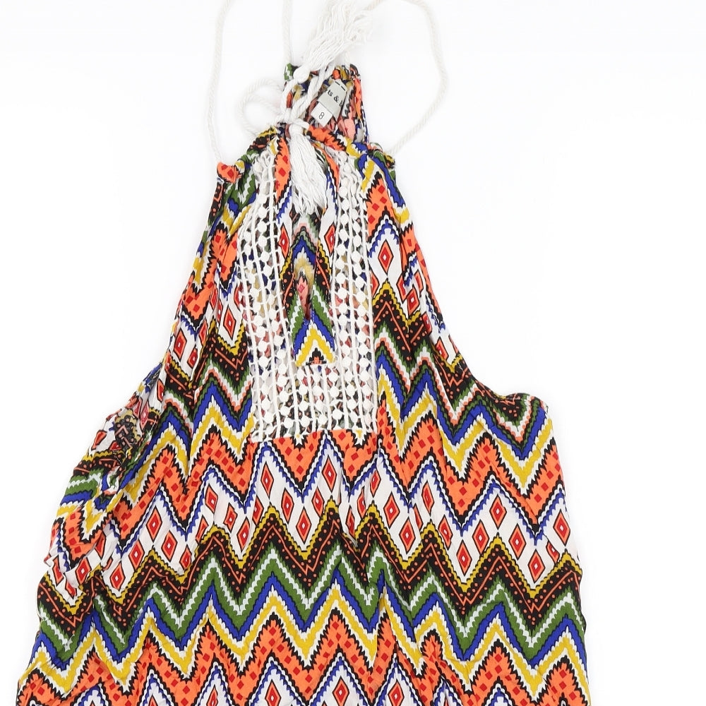 Hearts & Bows Womens Multicoloured Geometric  Basic Blouse Size 8