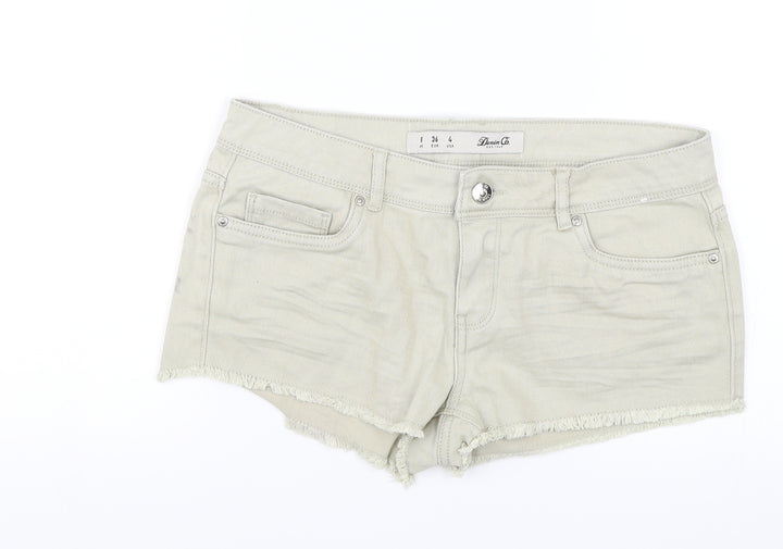 Denim & Co. Womens Beige Denim Cut-Off Shorts Size 8