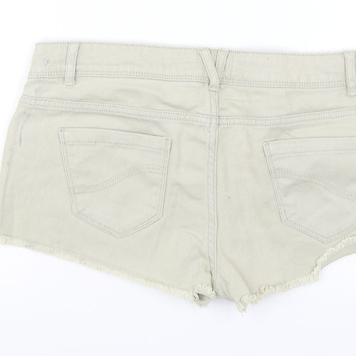Denim & Co. Womens Beige  Denim Cut-Off Shorts Size 8