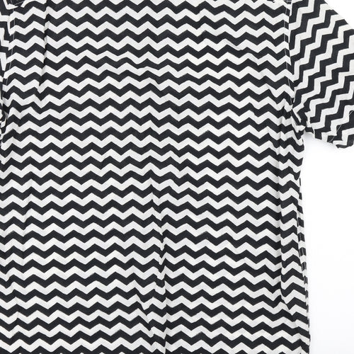 H&M Womens Black Striped  Basic Button-Up Size M
