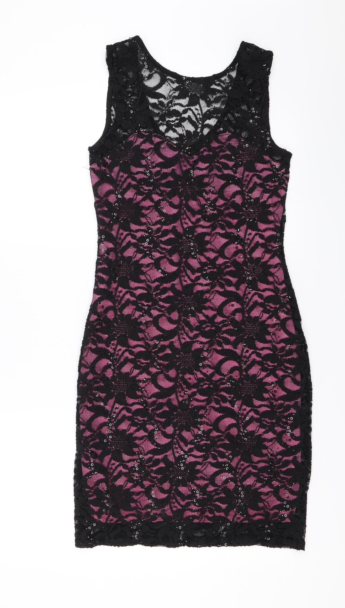 Quiz Womens Black Floral  A-Line  Size 12