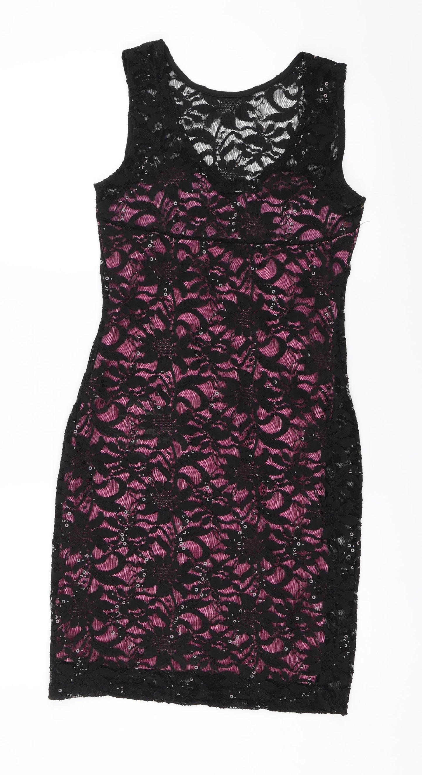Quiz Womens Black Floral  A-Line  Size 12