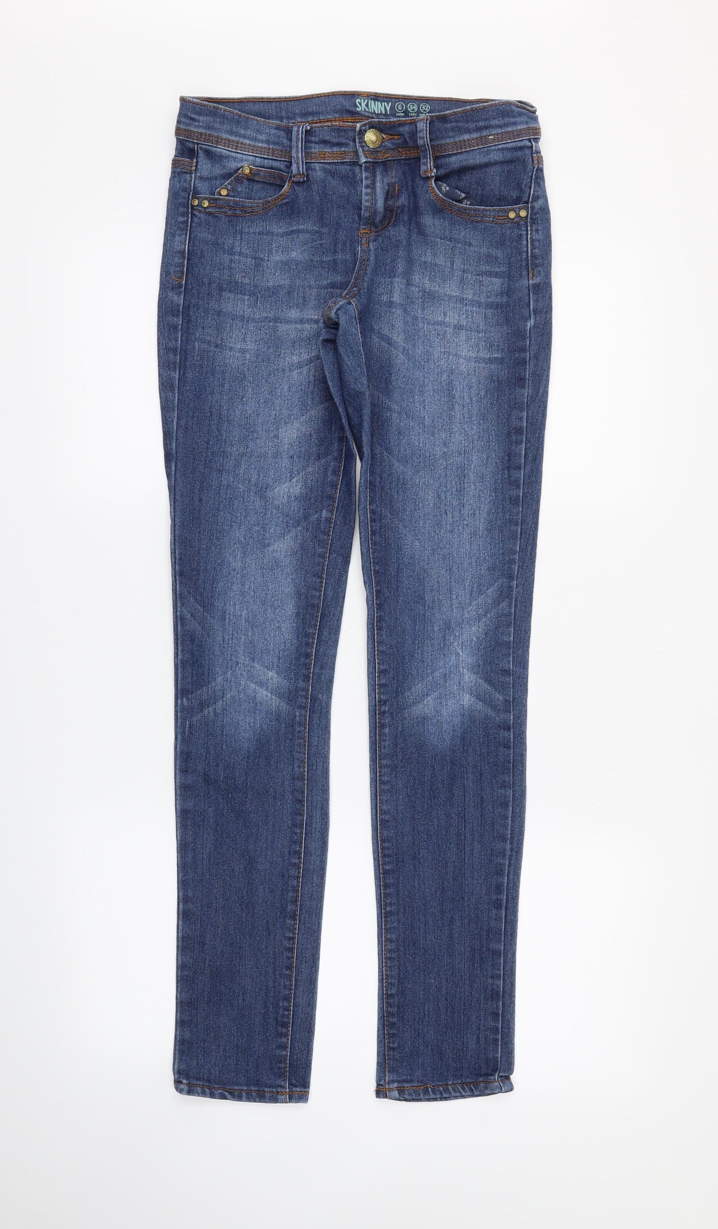 DENIMco Womens Blue   Straight Jeans Size 6 L27 in