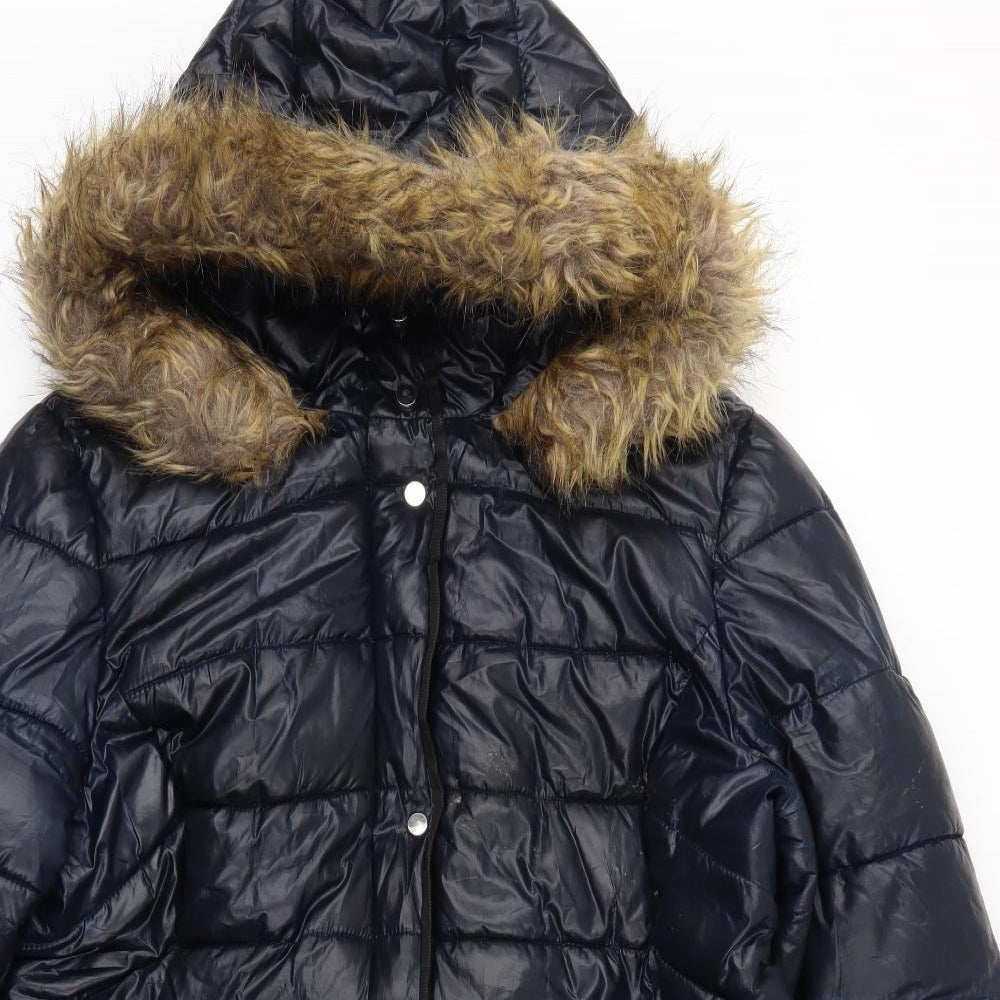 Papaya Womens Blue   Puffer Jacket Coat Size 16