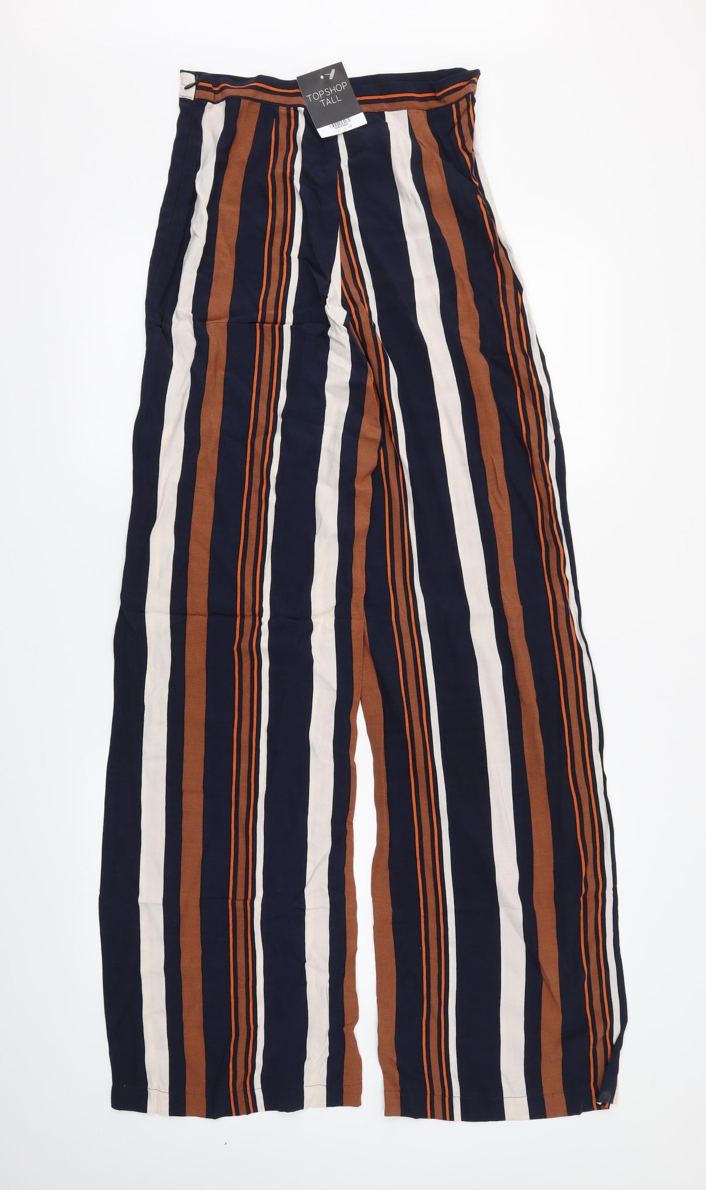 Topshop Womens Blue Striped  Trousers  Size 8 L32 in