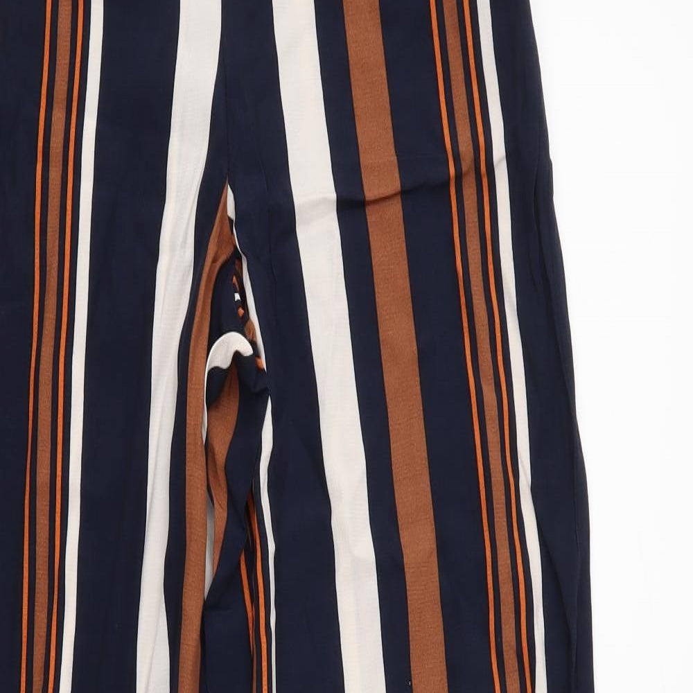 Topshop Womens Blue Striped  Trousers  Size 8 L32 in