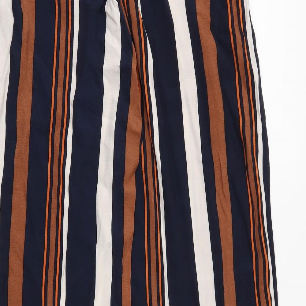 Topshop Womens Blue Striped  Trousers  Size 8 L32 in