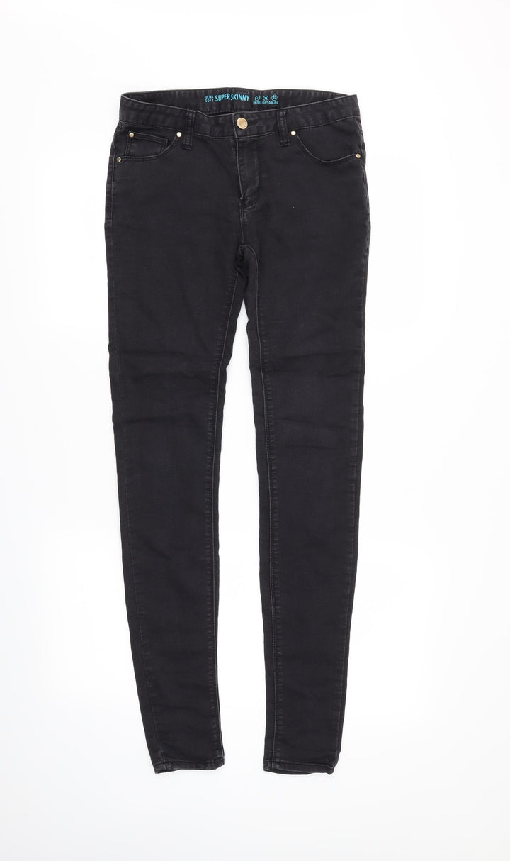 DENIMCO Womens Black  Denim Skinny Jeans Size 6 L29 in