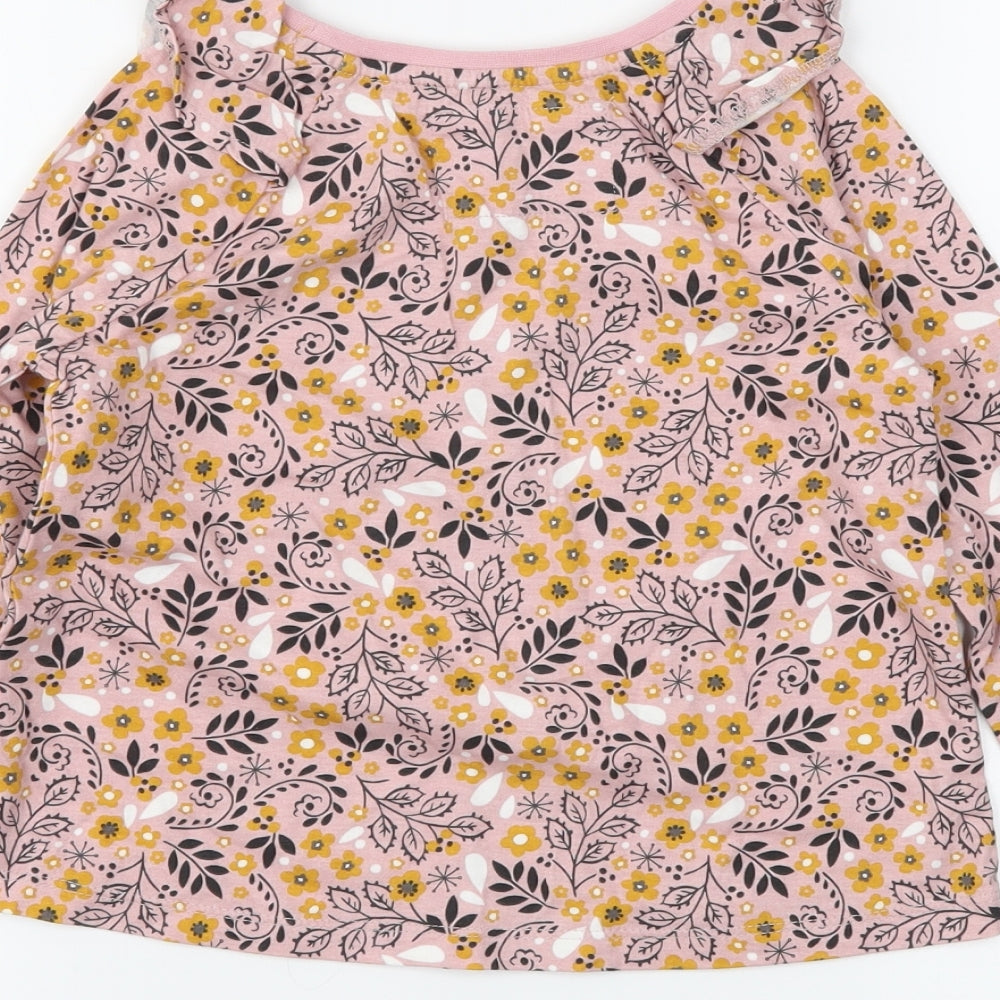 TU Girls Pink Floral  Basic T-Shirt Size 4-5 Years