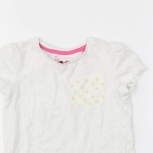 TU Girls White   Basic T-Shirt Size 2-3 Years