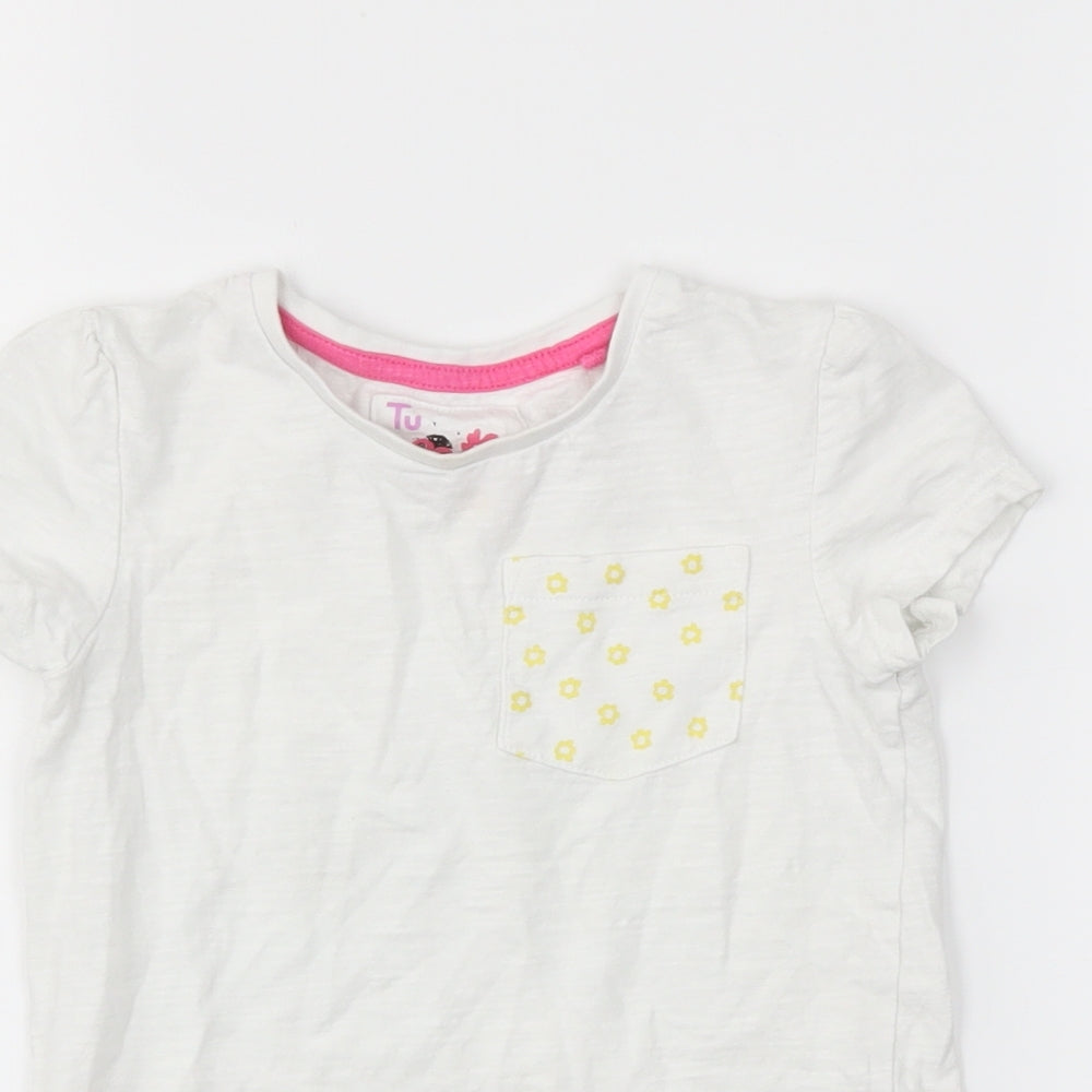 TU Girls White   Basic T-Shirt Size 2-3 Years