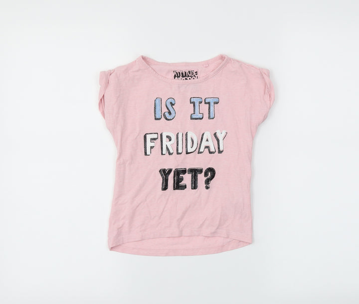 TU Girls Pink   Basic T-Shirt Size 5 Years