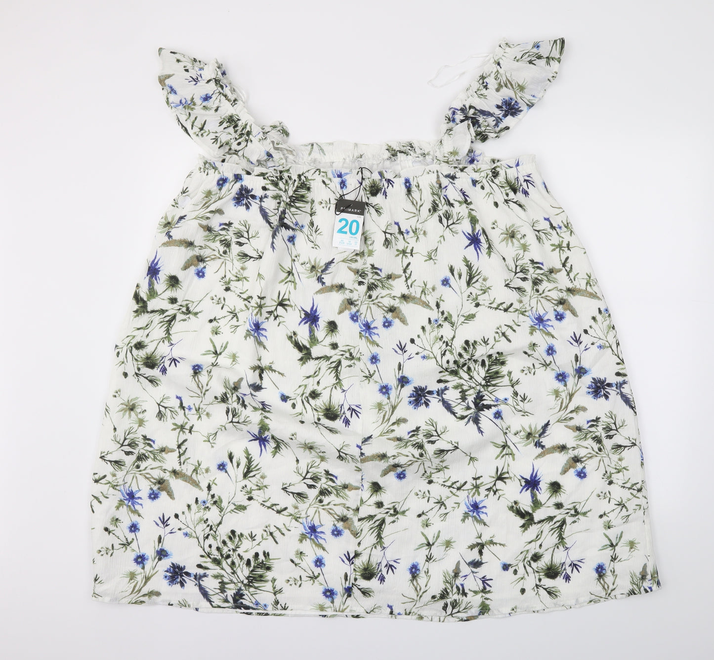 Primark Womens White Floral  Basic Blouse Size 20