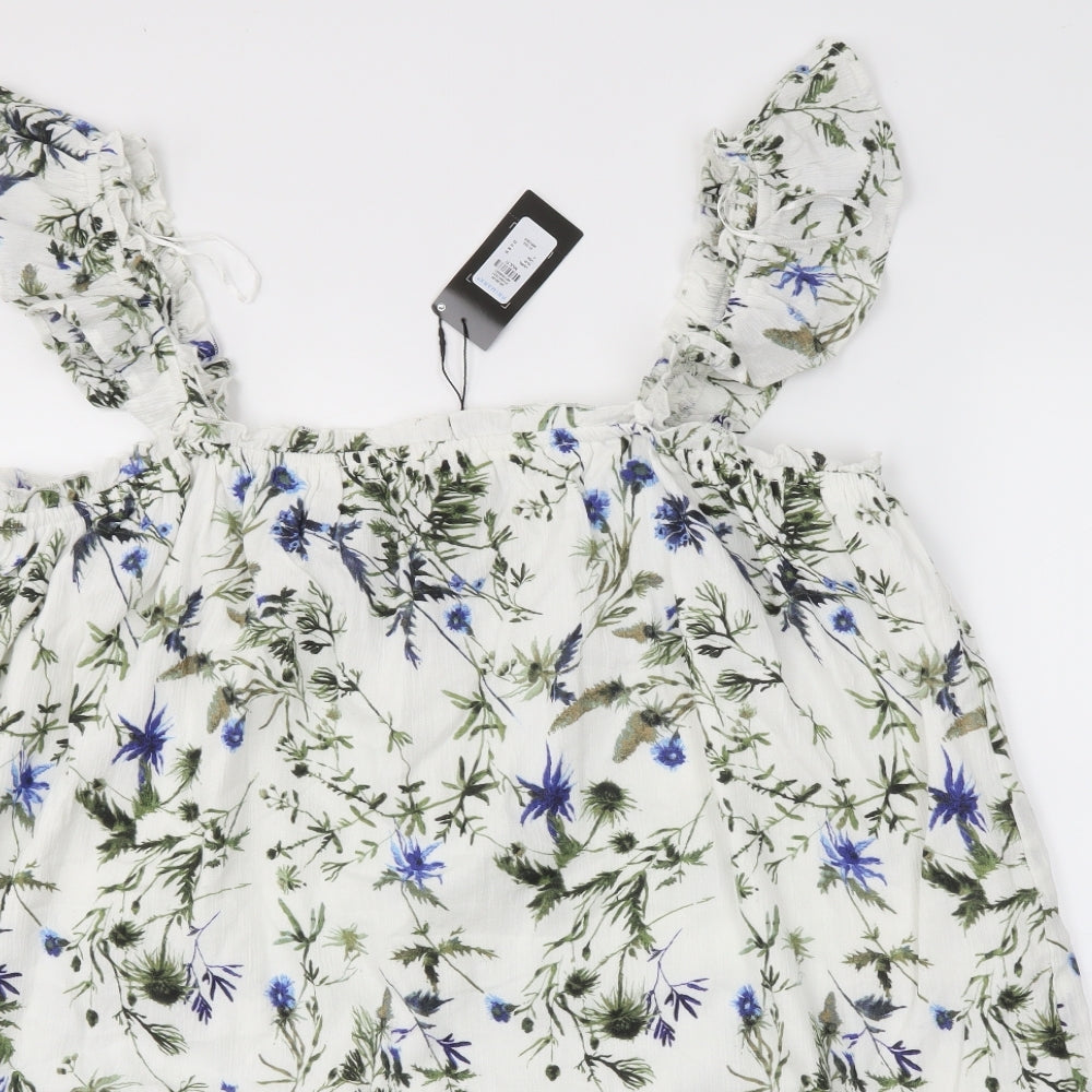 Primark Womens White Floral  Basic Blouse Size 20