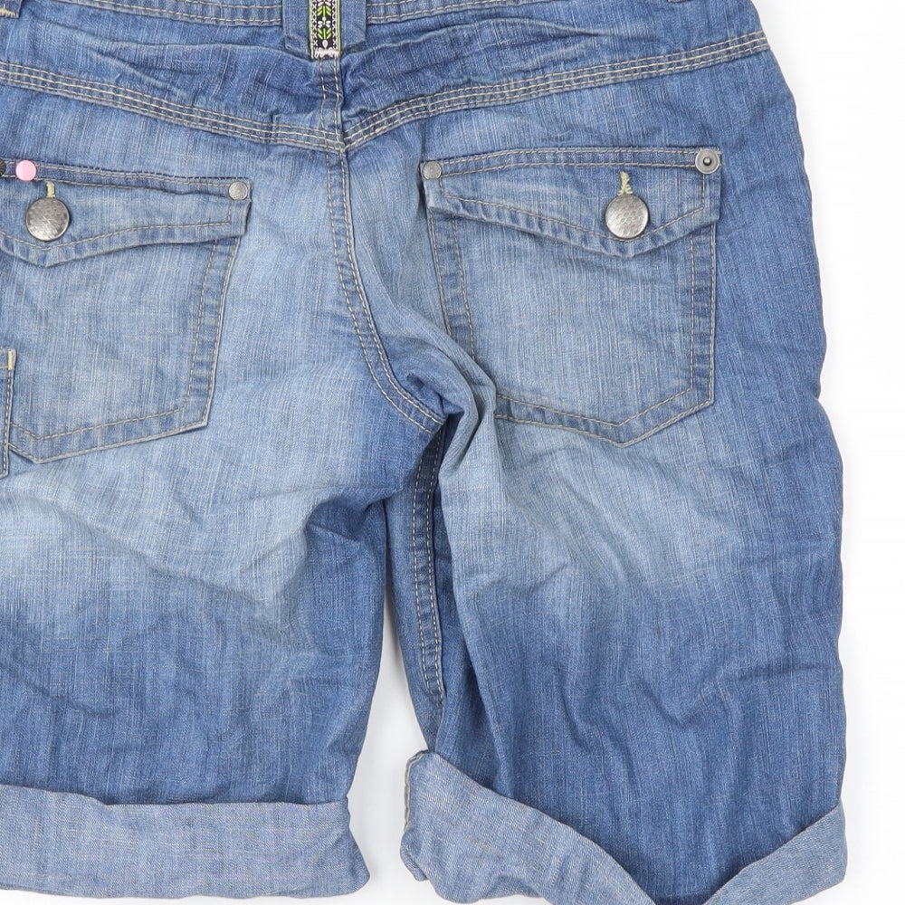 DenimCo Womens Blue  Denim Bermuda Shorts Size 10