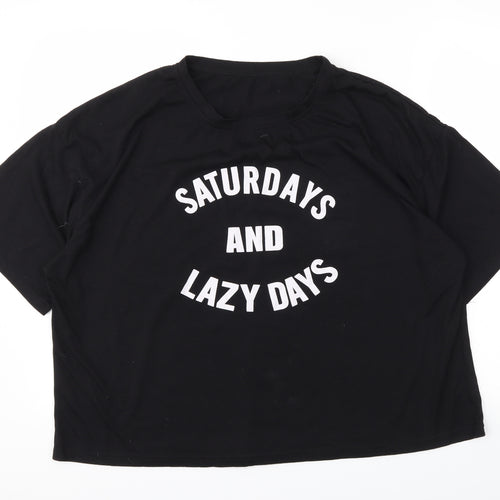 Preworn Womens Black   Cropped T-Shirt Size 4XL