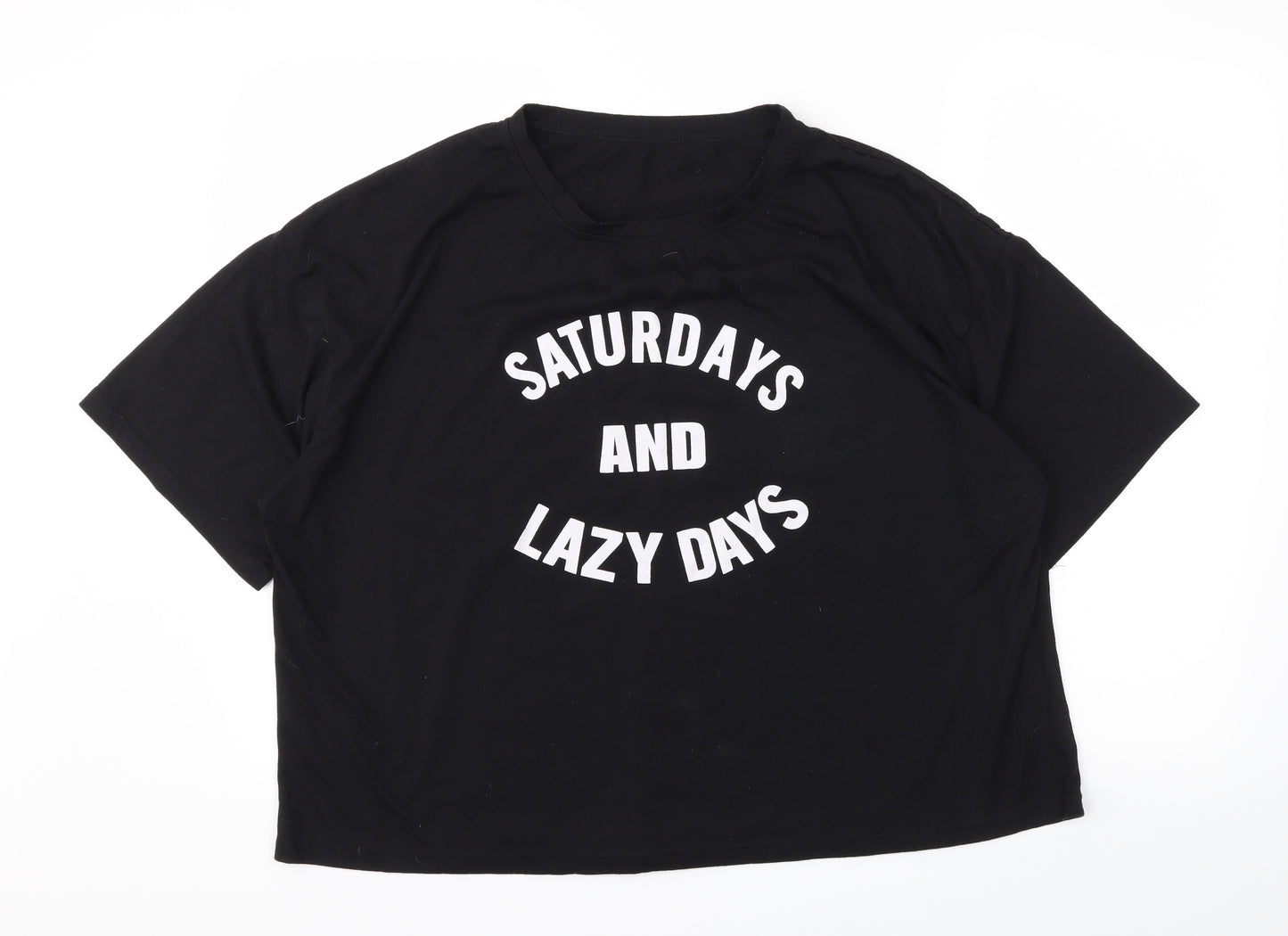 Preworn Womens Black   Cropped T-Shirt Size 4XL