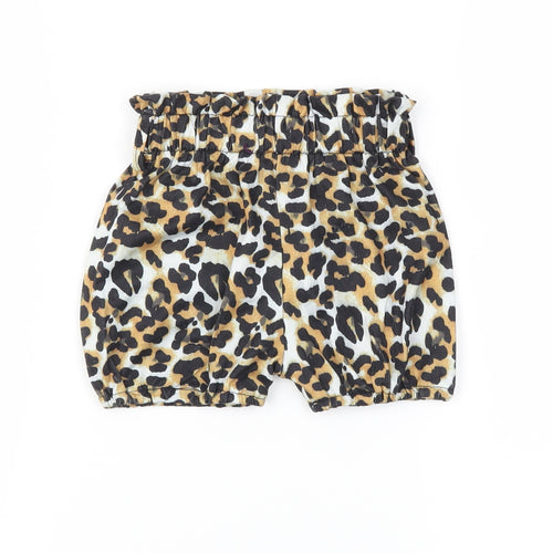 SheIn Girls Brown Animal Print  Cropped Trousers Size 3-6 Months