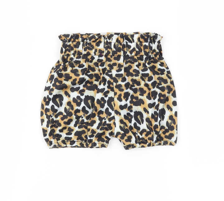 SheIn Girls Brown Animal Print Cropped Trousers Size 3-6 Months