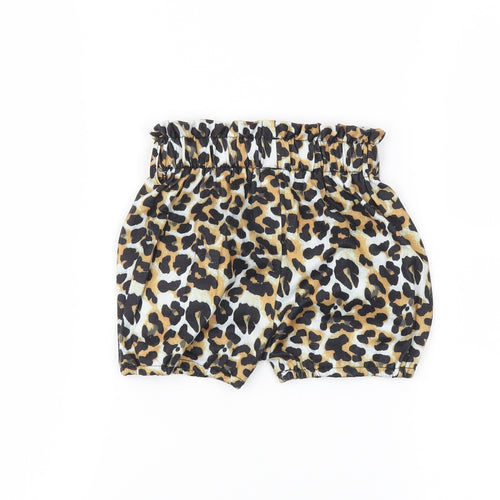 SheIn Girls Brown Animal Print  Cropped Trousers Size 3-6 Months