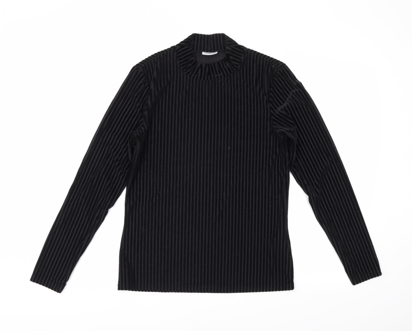 Noisy may Womens Black Striped  Basic Blouse Size L