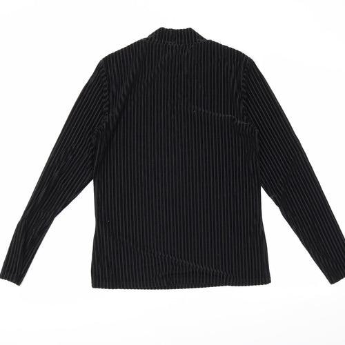 Noisy may Womens Black Striped  Basic Blouse Size L