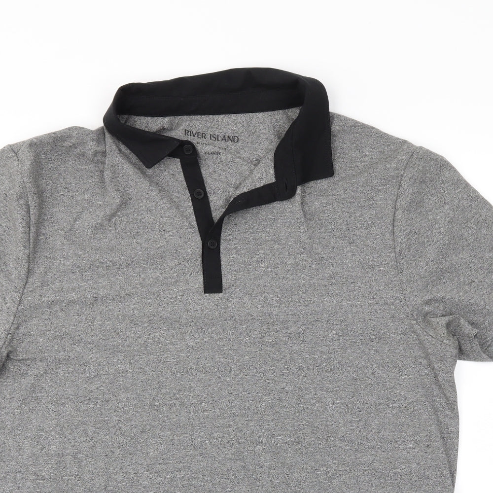 River Island Mens Grey    Polo Size XL