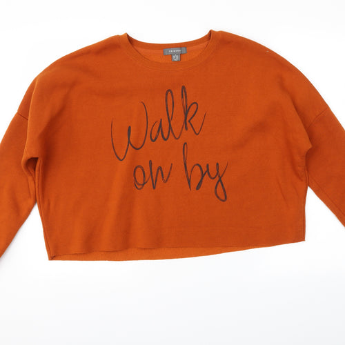 Primark Womens Orange   Pullover Sweatshirt Size M  - cropped