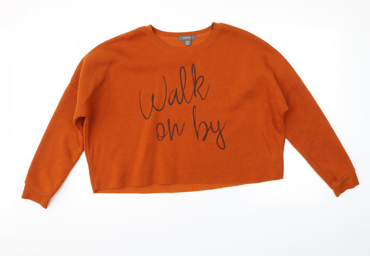 Primark Womens Orange   Pullover Sweatshirt Size M  - cropped