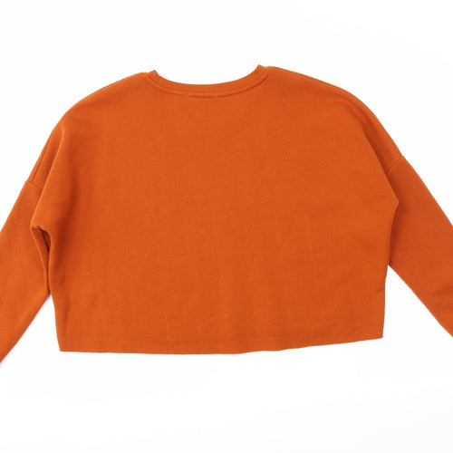 Primark Womens Orange   Pullover Sweatshirt Size M  - cropped