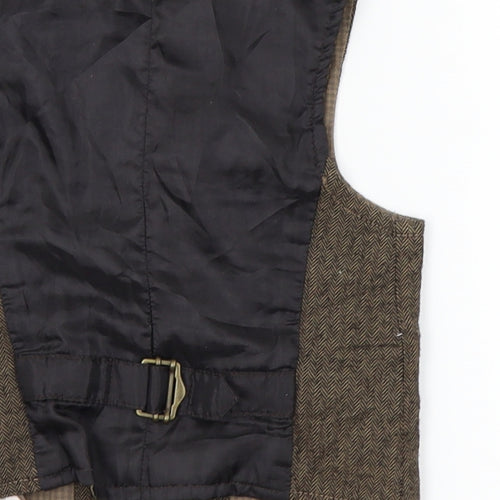 zara kids Boys Brown Herringbone   Button-Up Size 3-4 Years