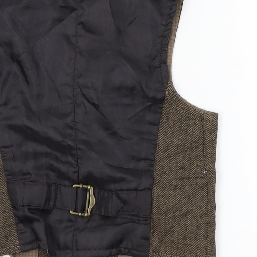 zara kids Boys Brown Herringbone   Button-Up Size 3-4 Years