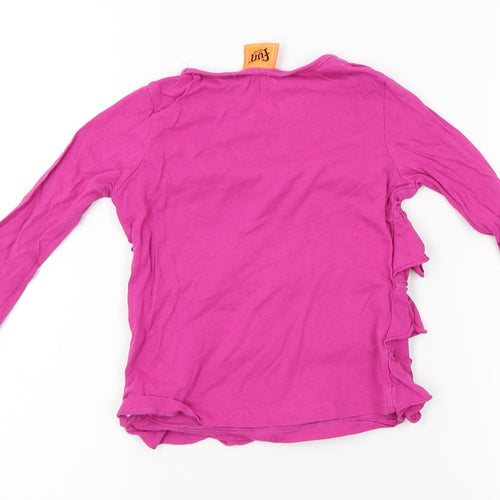 Fun Spirit Girls Purple   Basic T-Shirt Size 4 Years  - frill detail