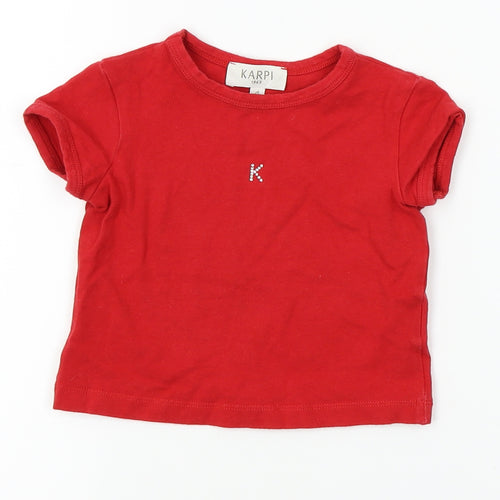 Karpi Girls Red   Basic T-Shirt Size 4 Years