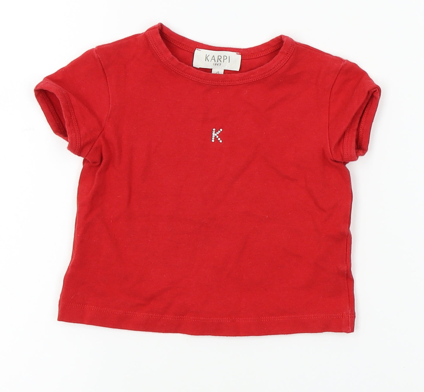 Karpi Girls Red   Basic T-Shirt Size 4 Years
