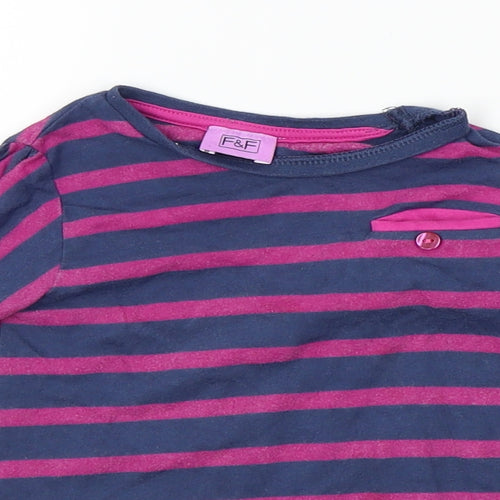 F&F Girls Purple Striped  A-Line  Size 12-18 Months