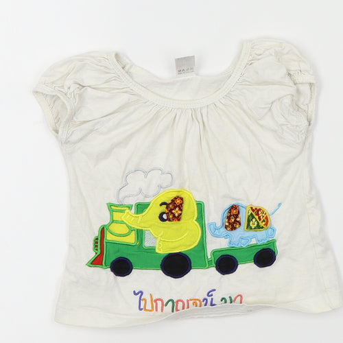Pink Chili Girls White   Basic Blouse Size 2 Years  - train