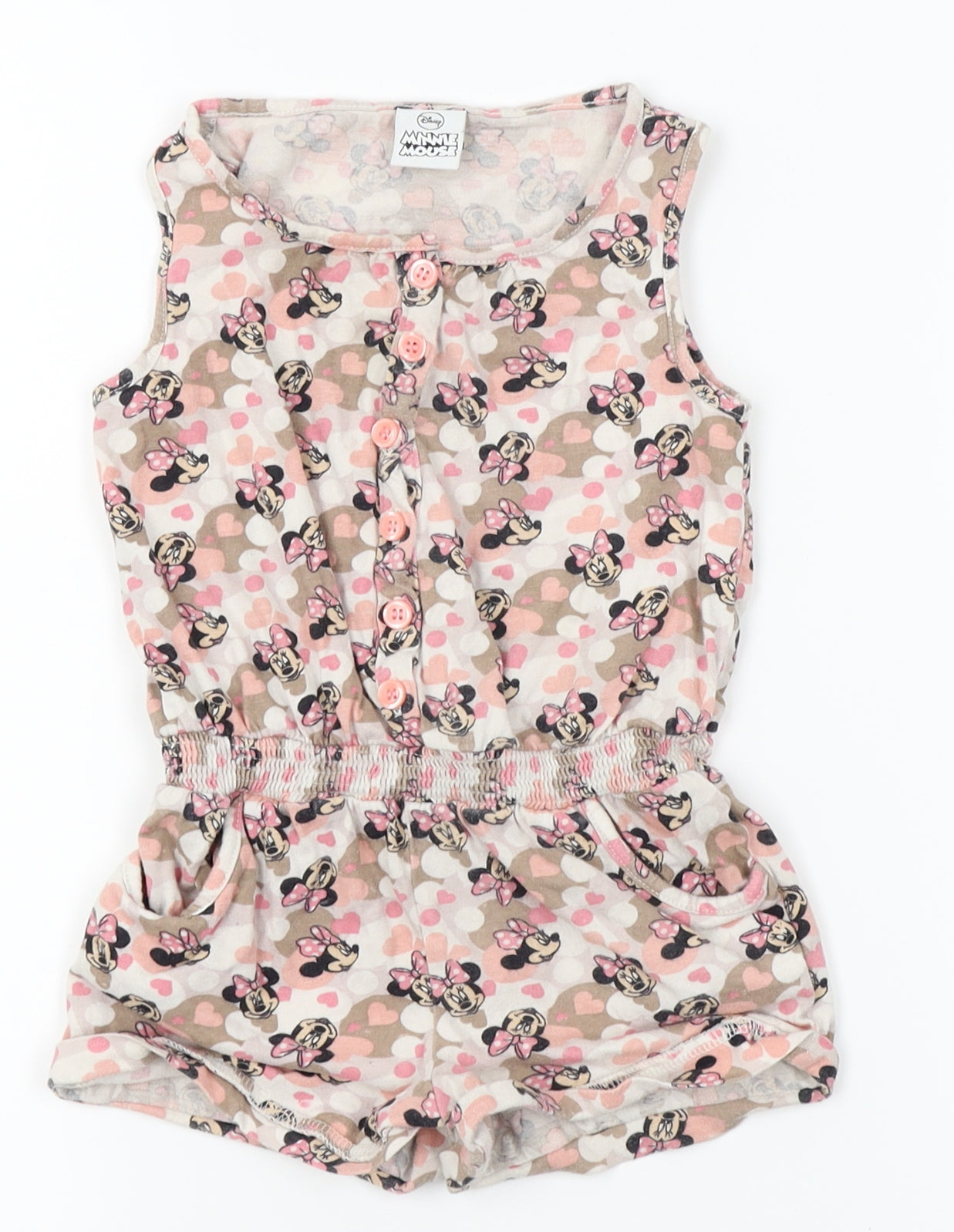 Disney Girls Pink   Romper One-Piece Size 3-4 Years  - Minnie Mouse