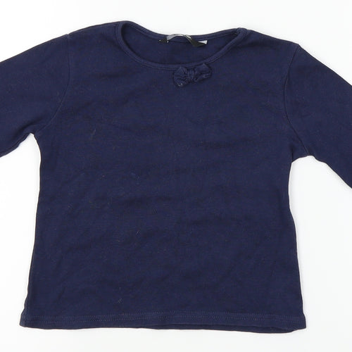 George Girls Black   Basic T-Shirt Size 2-3 Years