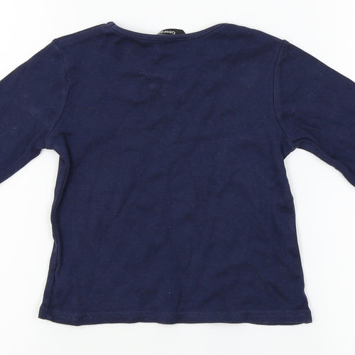 George Girls Black   Basic T-Shirt Size 2-3 Years