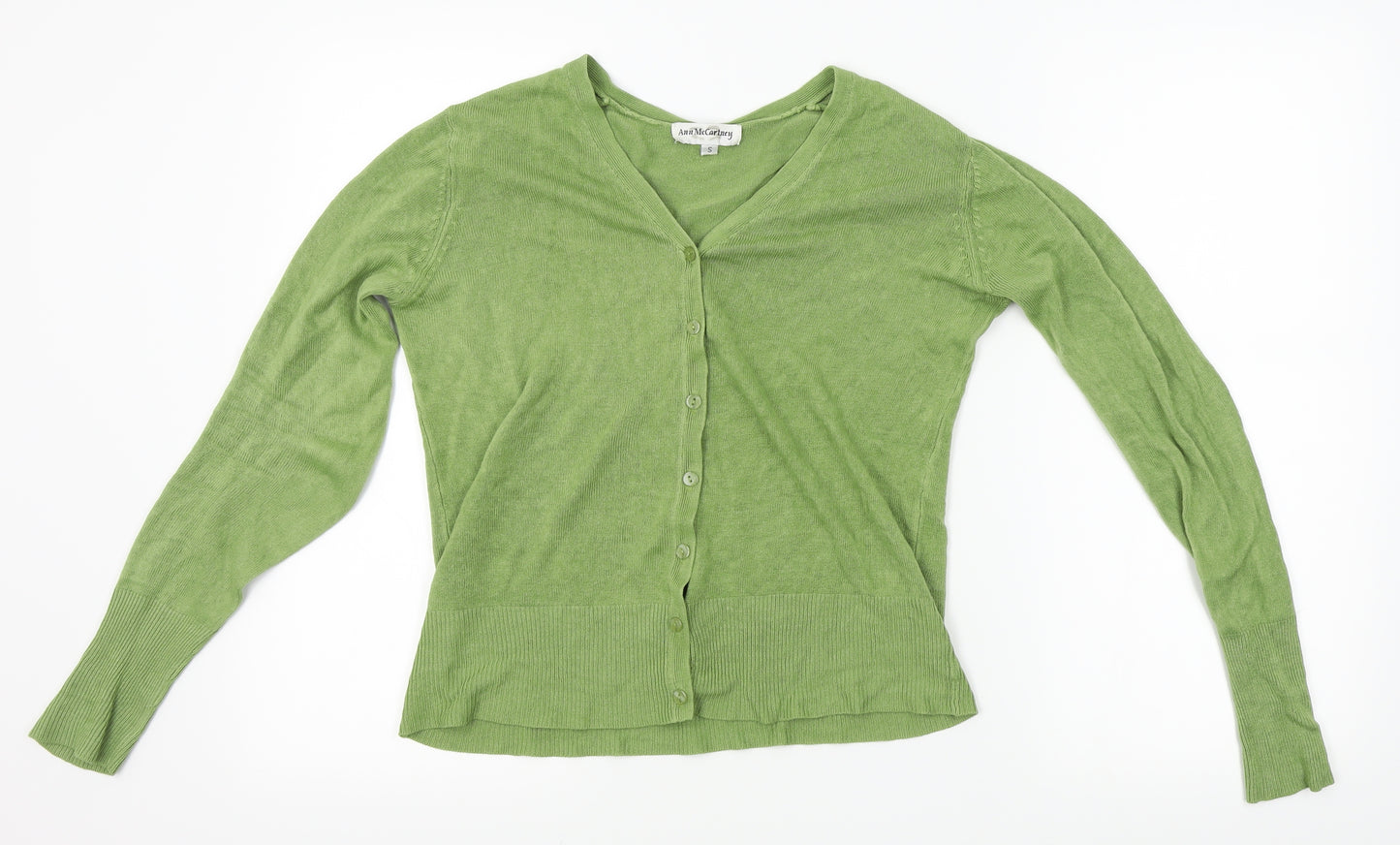 Ann McCartney Womens Green  Knit Cardigan Jumper Size S
