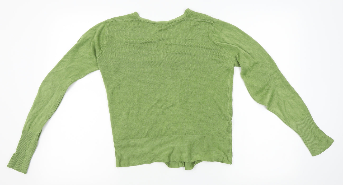 Ann McCartney Womens Green  Knit Cardigan Jumper Size S
