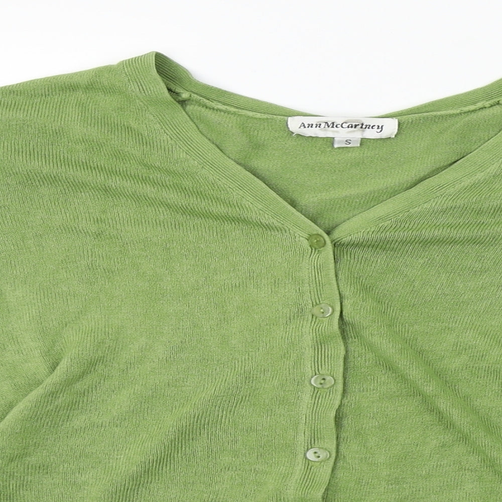Ann McCartney Womens Green  Knit Cardigan Jumper Size S
